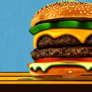 Artistic representation for McDonald Drops the Philly Cheese Stack Burger on London.